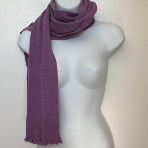 Lovely Lavender Knit Scarf with Scalloped Ends. 66" Long, 11" wide
